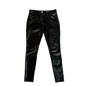 Black Vegan Faux Leather Slim Fit Sass Legging Pants